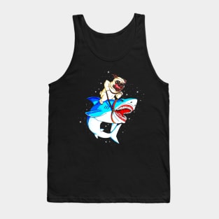 Pug Riding Shark Tank Top